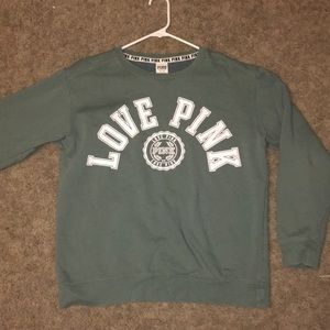 Green PINK crew neck